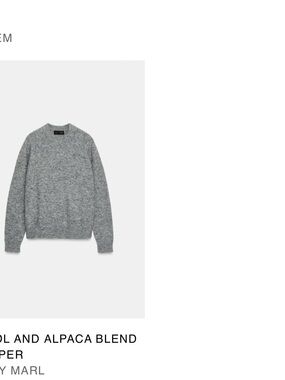 Zara Grey Marl Crewneck Sweater